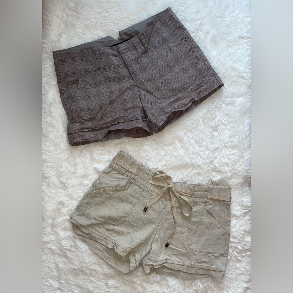 Bundle of 2 Dynamite shorts women’s XS 3 plaid shorts beige short lot